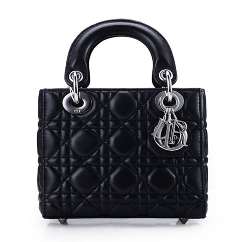 2014 Dior Original leather 44552 black silver chain JH07694uo30