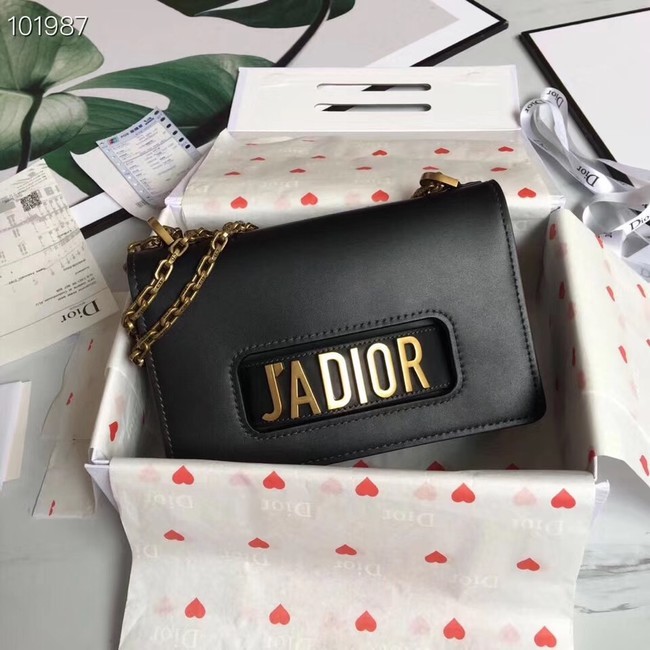 Dior Jadior Flap Bag with Chain Calfskin M9000C black JH07406AS50