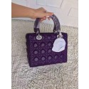AAA 1:1 Dior Small Lady Dior Bag Sheepskin Leather 8239 Purple JH07673RI87