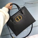 Cheap DIOR LARGE ST HONORE TOTE Grained Calfskin M9306UBAE black JH06838Ky58