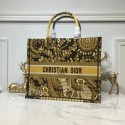 DIOR BOOK TOTE BAG IN EMBROIDERED CANVAS C1286 Gold JH07187IT70