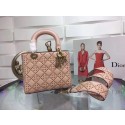 Dior CANNAGE Original Calfskin Leather Tote Bag 3892 pink JH07627Qt35