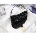 Dior MINI SADDLE BAG IN black patent calfskin M0447 JH06982ck22