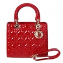 Lady Dior Bag mini Bag D9601 Red Patent Leather Gold JH07440SB35