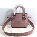 MINI LADY DIOR TOTE BAG IN EMBROIDERED CANVAS C4532 pink JH07093Gh26