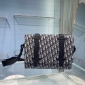 SAFARI MESSENGER BAG Grained Black Calfskin and Dior Oblique Jacquard C0119 JH06863Lg61