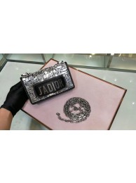 Copy DIOR WITH CHAIN SMOOTH CALFSKIN EMBROIDERED WITH A MOSAIC OF MIRRORS M900 black JH07458hz48