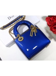 Dior calfskin Mini Lady bag M0598 blue JH07598bT70