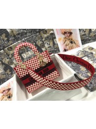 Knockoff MEDIUM LADY D-LITE DIORAMOUR BAG Red Dior Dots Embroidery M0565OBB JH06876np74