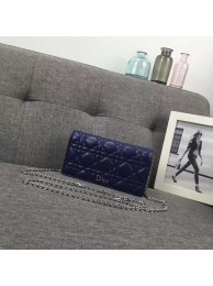 LADY DIOR CLUTCH IN BLUE CANNAGE LAMBSKIN S0204 JH07554fp99