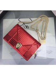 Replica DIORAMA WALLET ON CHAIN CLUTCH METALLIC CALFSKIN WITH MICRO-CANNAGE MOTIF S0328 red JH07469EX20