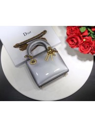 Top Dior calfskin Mini Lady bag M0598 silver JH07597Tj43